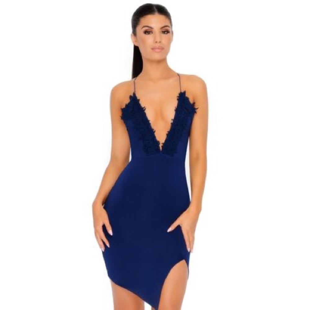 Oh Polly Navy Lace Dress